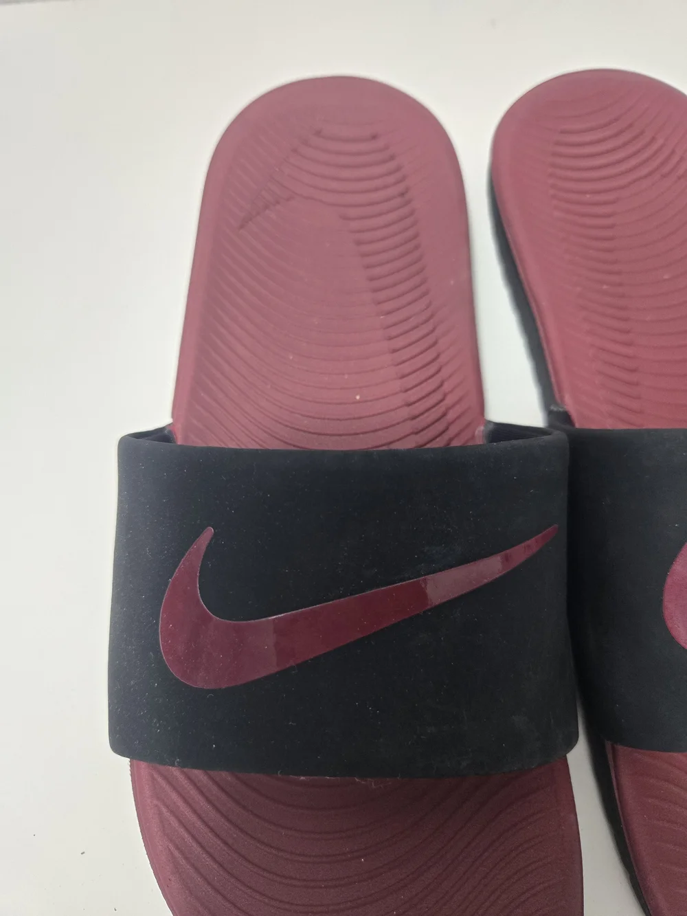 Kids Nike Maroon & Black Slide Sandals - Size 6Y